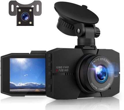 Campark DC02 Dash Cam Front and Rear Full HD Dual Dashboard Camera for Cars with 3 Inches Screen(Only available in the US）